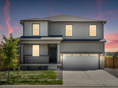 Bergamot exterior image taken at a Meritage Homes community in Commerce City, CO.