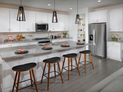 The large kitchen island makes entertaining easy.