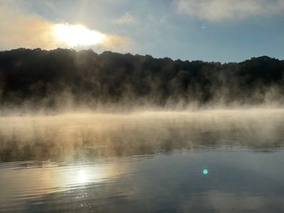 Misty morning on lake Wylie