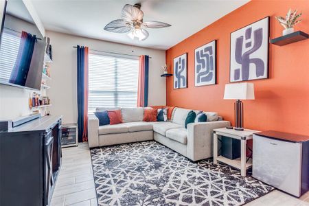 Living room with ceiling fan