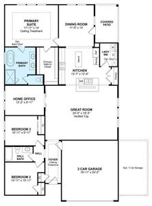 The Juniper III floor plan by K. Hovnanian Homes. 1st Floor shown. *Prices, plans, dimensions, features, specifications, materials, and availability of homes or communities are subject to change without notice or obligation.