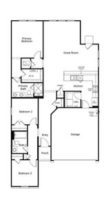 This floor plan features 3 bedrooms, 2 full baths and over 1,400 square feet of living space.