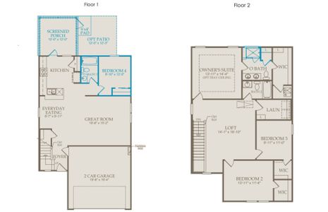 Floor Plan Level 1 and Floor Plan Level 2