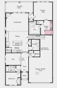 Structural options include: Bathroom 4, media room and slide in tub at primary.