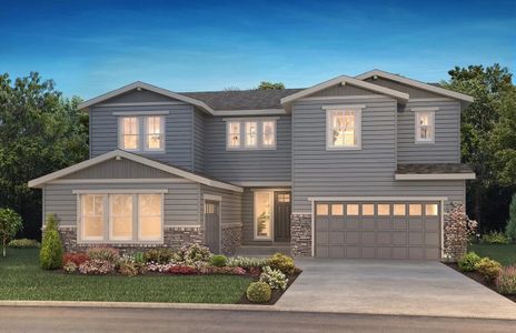 New construction Single-Family house 6539 Still Pine Circle, Castle Pines, CO 80124 5075 Hyde Exterior C - Craftsman- photo 0