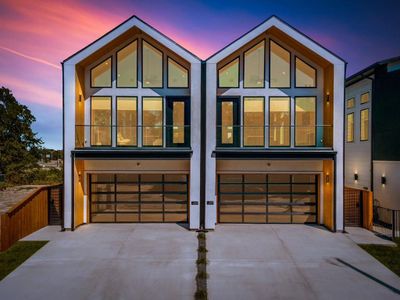 Modern home with a garage