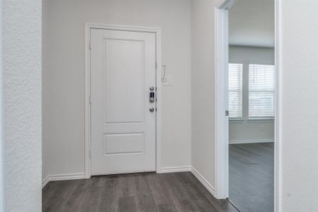 Foyer featuring dark hardwood / wood-style flooring