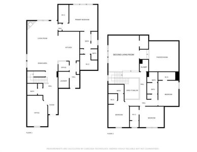 Floor plan of coveted Lexington, with added Theater Room and ensuite bathroom in bedroom #2 upstairs. (Note: may not be perfectly to scale as this was photographer's software.)
