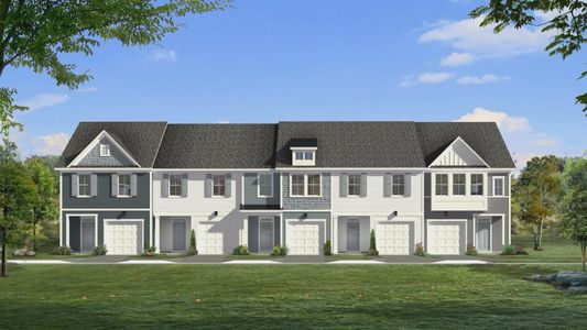 new townhome exterior one car garage Egret plan by DRB Homes in Foxbank Moncks Corner, SC