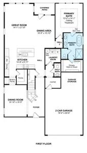 The El Paso floor plan by K. Hovnanian Homes. 1st Floor shown. *Prices, plans, dimensions, features, specifications, materials, and availability of homes or communities are subject to change without notice or obligation.