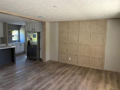 living room with feature wall