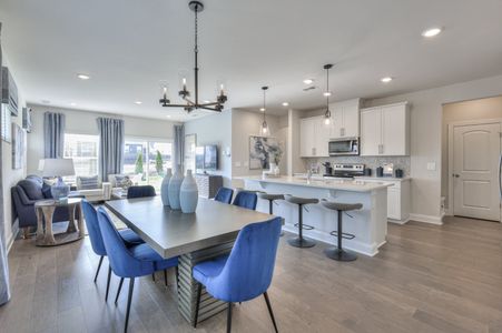 The stunning open-concept floorplan allows for an easy flow between the kitchen and dining areas.