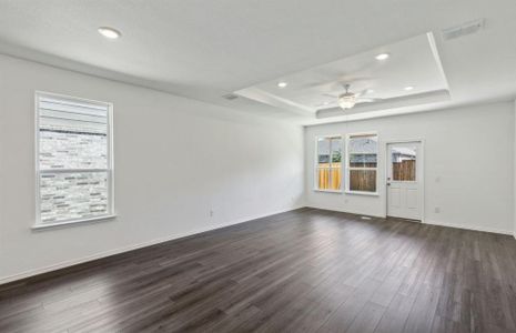 Spacious gathering room*real home pictured