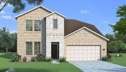 New construction Single-Family house 402 Cowboy Peak, Cibolo, TX 78108 Teak II J- photo 0