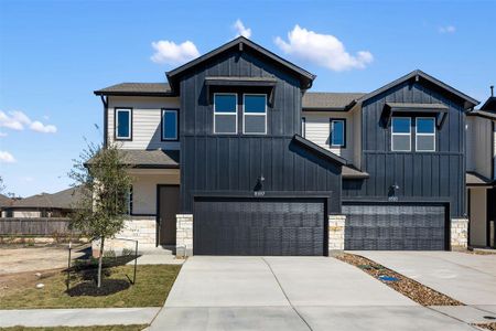 New construction Townhouse house 8597 Meridy Loop, Round Rock, TX 78665 Plan L- photo 0