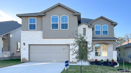 New construction Single-Family house 29547 Dusty Copper, Bulverde, TX 78163 THE STONEWALL- photo 0