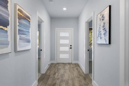 Entryway featuring hardwood / wood-style floors