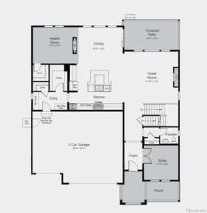 Structural options added include: study with french doors, fireplace in gathering room, hearth room, covered outdoor living, tub and shower in owner's bath, finished basement.