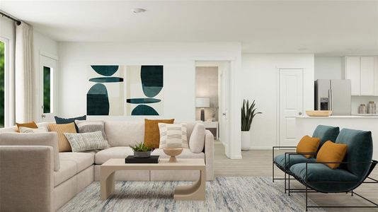 Living room featuring light hardwood / wood-style floors