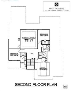 Second Floor Plan. Provided by seller as a courtesy to any potential buyer & not verified by Laura Powers Property Group. For information only. Buyer to independently verify all square footages.