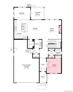 Structural options added include: fireplace, study, tub and shower in Primary Bath, additional bath upstairs.