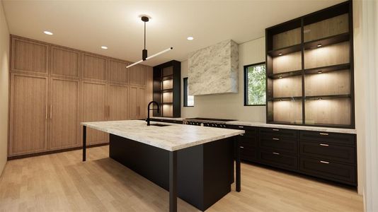 First floor kitchen facing the backyard.