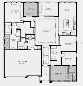 Structural options include: gourmet kitchen, bath 3 in bedroom 2, alternate primary bath, study, 8 ft doors, door to closet from laundry, floor outlet, and tray ceilings