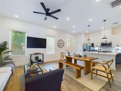 Open-concept first-floor living area.