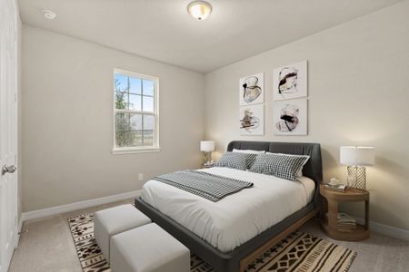 Secondary bedroom. Note: Sample product photo - actual exterior and interior selections may vary by homesite