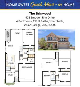 New construction Single-Family house 423 Embden Rim Drive, Willis, TX 77318 The Brinwood- photo
