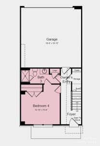 Structural options include: Bedroom and bath in lieu of flex room and alternative bathroom layou