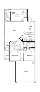 This floor plan features 3 bedrooms, 2 full baths, and over 1,300 square feet of living space