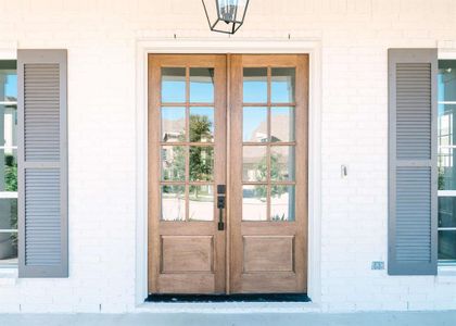 Entrance to property featuring french doors