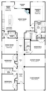 The Willard II floor plan by K. Hovnanian Homes. 1st floor shown. *Prices, plans, dimensions, features, specifications, materials, and availability of homes or communities are subject to change without notice or obligation.