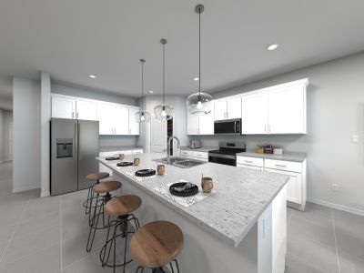Virtual rendering of kitchen in Arlo floorplan