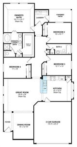 The Cullman II floor plan by K. Hovnanian Homes. 1st Floor shown. *Prices, plans, dimensions, features, specifications, materials, and availability of homes or communities are subject to change without notice or obligation.