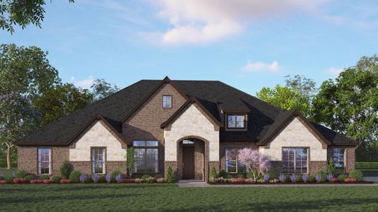 Elevation A with Stone | Concept 3634 at The Meadows in Gunter, TX by Landsea Homes