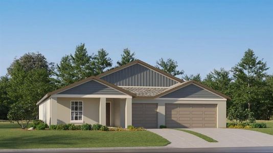 New construction Single-Family house 13036 Violet Flame Avenue, Wimauma, FL 33598 Santa Fe- photo 0