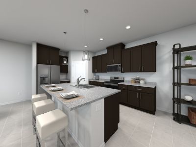 Virtual rendering of kitchen in Everett floorplan