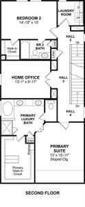 The Penelope floor plan by K. Hovnanian Homes. 2nd Floor shown. *Prices, plans, dimensions, features, specifications, materials, and availability of homes or communities are subject to change without notice or obligation.