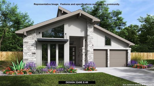 New construction Single-Family house 1831 Cowbird Avenue, New Braunfels, TX 78132 Design 2249E- photo 0