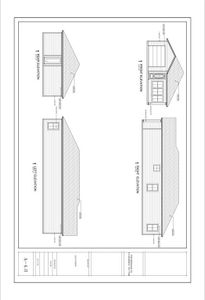 Image of a technical drawing showing the elevation design from four different sides.