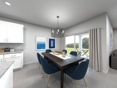 Virtual rendering of dining room in Arlo floorplan
