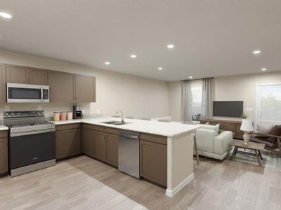 Your new kitchen has gorgeous professionally selected features and finishes. (Artist`s rendering of the Isla)