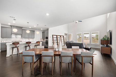 Large dining room, open to living and kitchen.