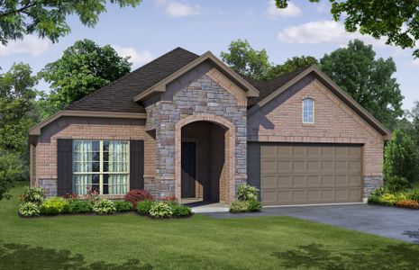 Elevation A with Stone | Concept 2065 at Hunters Ridge in Crowley, TX by Landsea Homes