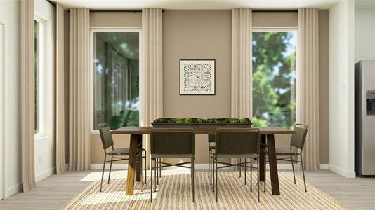 Dining area featuring light hardwood / wood-style floors