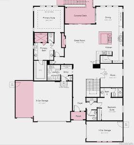 Structural options added include; Fireplace, sliding glass door, double doors to study, kitchen island 2, tray ceilings in primary suite, enlarged primary shower, covered deck, finished walk-out basement, wet-bar rough-in, and 4 car garage.