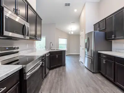 Your new kitchen includes beautiful finishes and is open to the dining cafe - New home for sale in  Winter Haven, FL