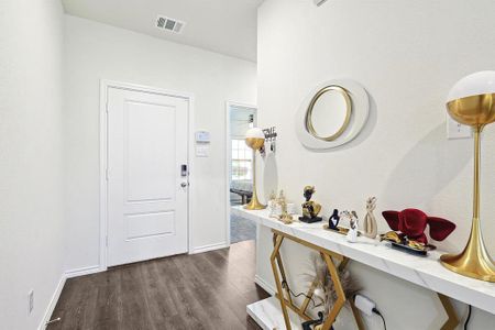 Foyer featuring dark hardwood / wood-style flooring